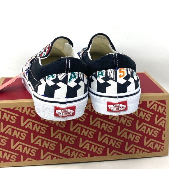 VANS Classic Slip On Casual Multi Black Canvas Men’s Sneakers Skate VN0A33TB42X - Picture 6 of 11